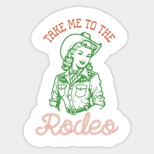 Take me to the rodeo Retro Country Western Cowboy Cowgirl Gift Sticker